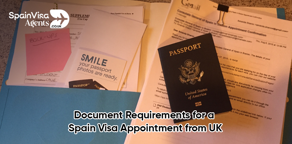 Document Requirements for a Spain Visa Appointment from UK